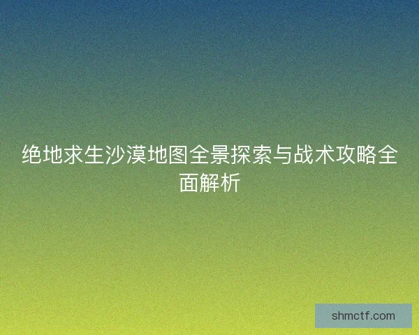 绝地求生沙漠地图全景探索与战术攻略全面解析